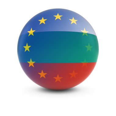 Bulgar ve Avrupa bayrağı Ball - Bulgaristan ve AB bayrakları solma