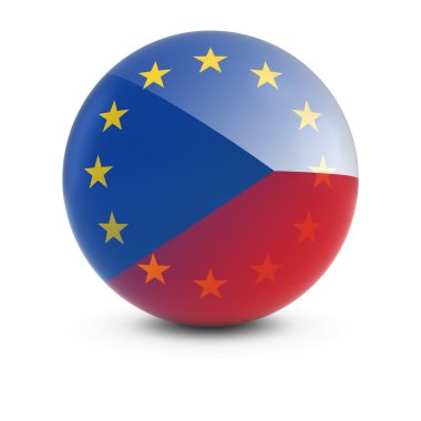 Çek ve Avrupa bayrağı Ball - Çek Cumhuriyeti ve AB bayrakları solma