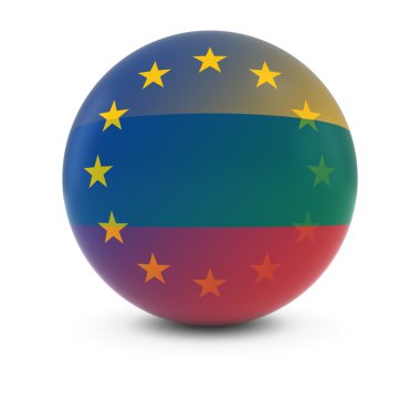 Litvanya ve Avrupa bayrağı Ball - Litvanya ve AB bayrakları solma