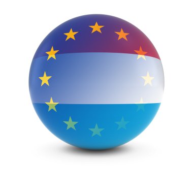 Lüksemburg ve Avrupa bayrağı Ball - Lüksemburg ve AB bayrakları solma