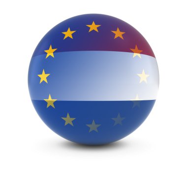 Hollanda ve Avrupa bayrağı Ball - Hollanda ve AB bayrakları solma