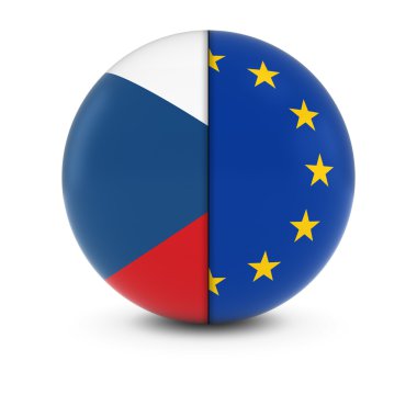 Çek ve Avrupa bayrağı Ball - Split bayraklar Çek Cumhuriyeti ve AB