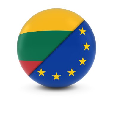 Litvanya ve Avrupa bayrağı Ball - Litvanya ve AB Split bayrakları