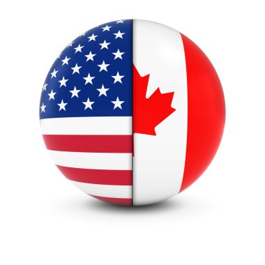 Amerikan ve Kanada bayrağı Ball - Split bayrakları ABD ve Kanada