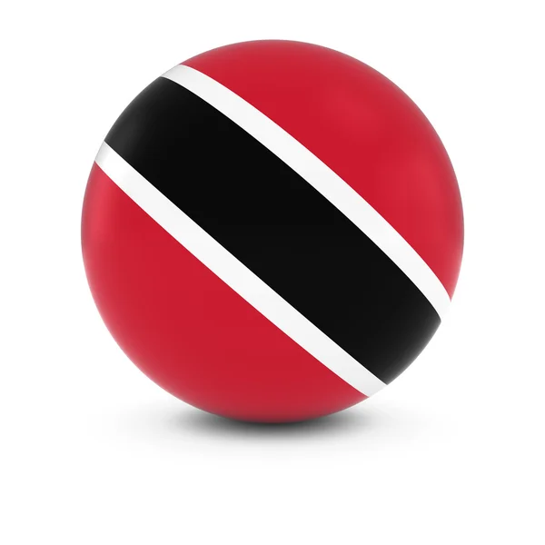 Тринидадский и Тобагонский бал флагов - флаг Тринидада и Тобаго на изолированной сфере — стоковое фото