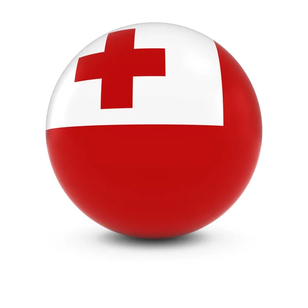 Tongan Flag Ball - Flag of Tonga on Isolated Sphere — Stock Photo, Image