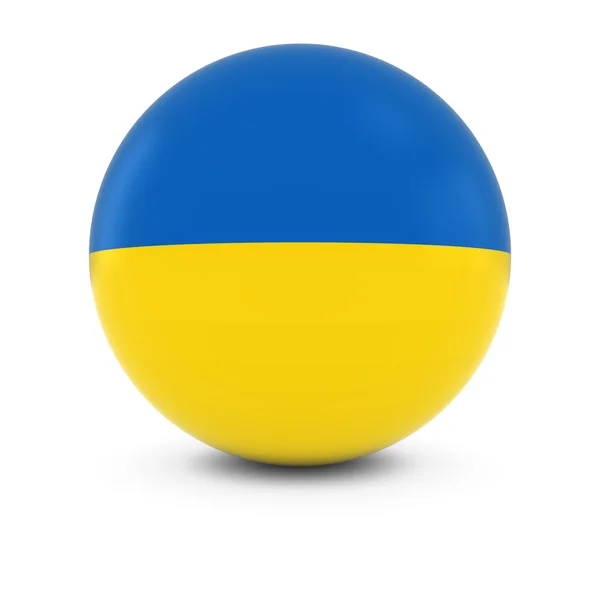 Ukrainian Flag Ball - Flag of Ukraine on Isolated Sphere — Stock Photo, Image