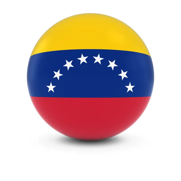 Venezolaanse vlag bal - vlag van Venezuela op geïsoleerde bol — Stockfoto
