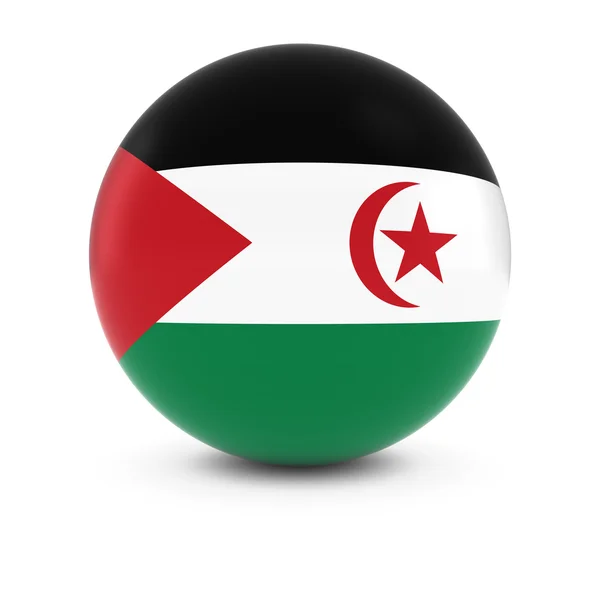 Sahrawi flag ball - Fahne des westlichen sahara auf isolierter Sphäre — Stockfoto