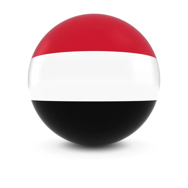 Yemeni Flag Ball - Flag of Yemen on Isolated Sphere — Stock Photo, Image