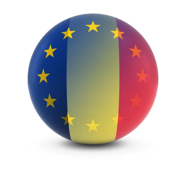 Bandera de Bélgica y Europa - Banderas en declive de Bélgica y la UE —  Fotos de Stock