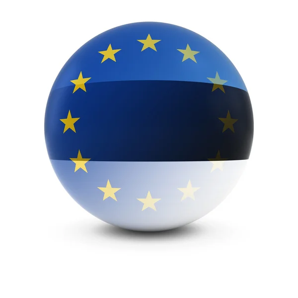 Balón de Bandera de Estonia y Europa - Banderas que se desvanecen de Estonia y la UE —  Fotos de Stock