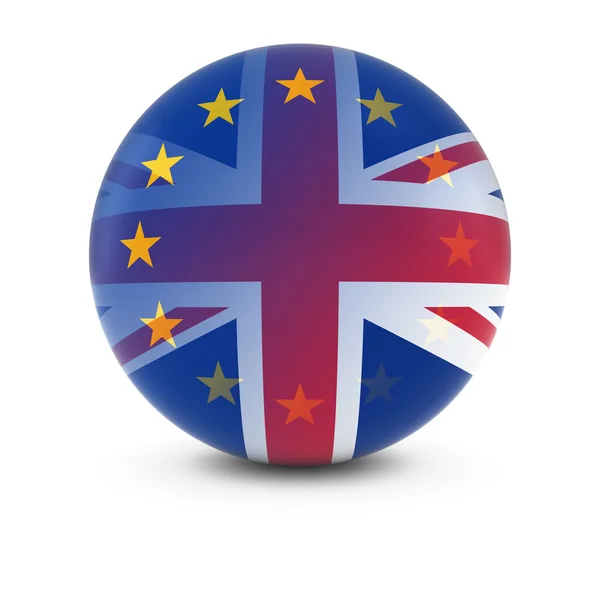 イギリスとヨーロッパの国旗ボール - 英国と Eu の旗をフェージング — ストック写真
