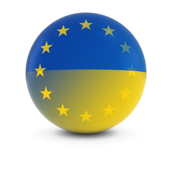 Украинский и европейский бал флагов - выцветающие флаги Украины и ЕС — стоковое фото