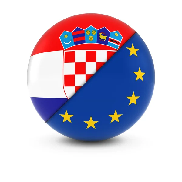 Kroatiska och europeiska flaggan Ball - Split flaggor för Kroatien och Eu — Stockfoto