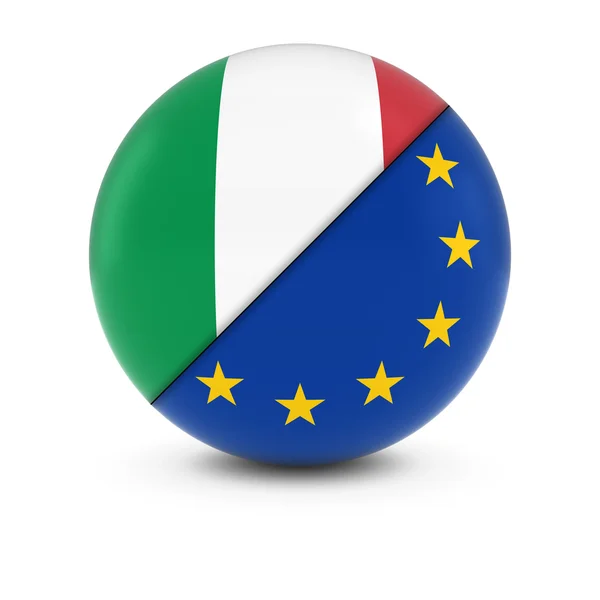Італійська та європейської прапор м'яч - Спліт прапори Італії та ЄС — стокове фото