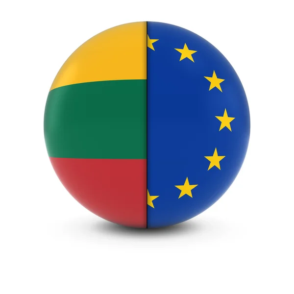 リトアニア語とヨーロッパの国旗ボール - リトアニアと Eu の分割フラグ — ストック写真