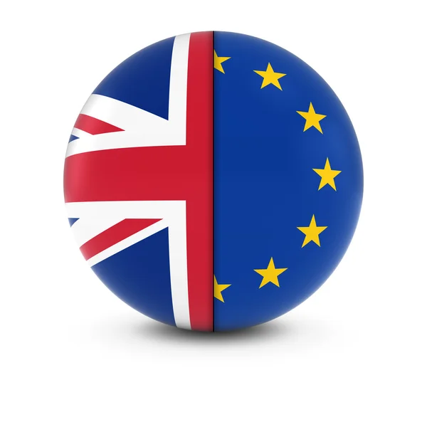 イギリスとヨーロッパの国旗ボール - 英国と Eu の分割フラグ — ストック写真