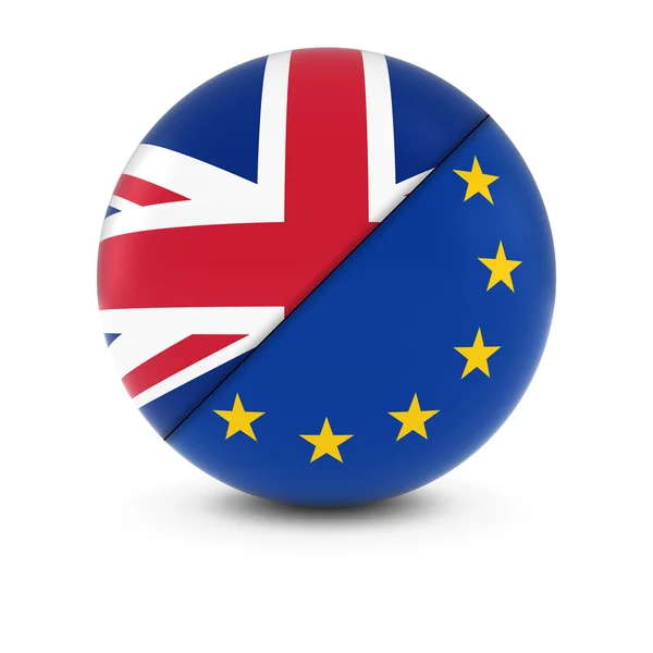 イギリスとヨーロッパの国旗ボール - 英国と Eu の分割フラグ — ストック写真