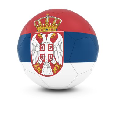 Sırbistan Futbol - futbol topu Sırp bayrağı