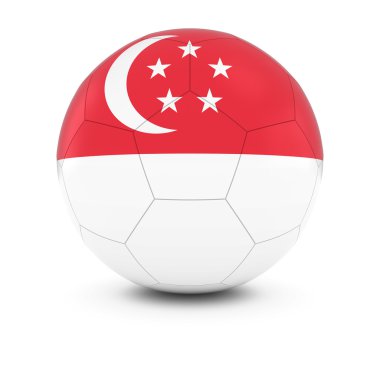 Singapur futbol - futbol topu Singapurlu bayrağı