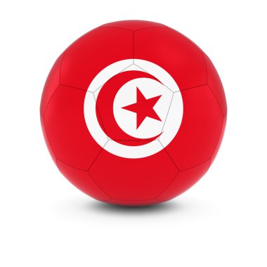 Tunisia Football - Tunisian Flag on Soccer Ball clipart
