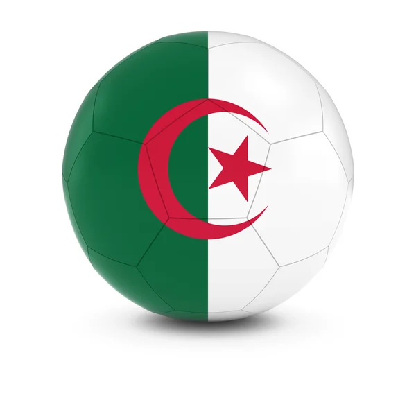 Cezayir futbol - futbol topu Cezayir bayrağı — Stok fotoğraf