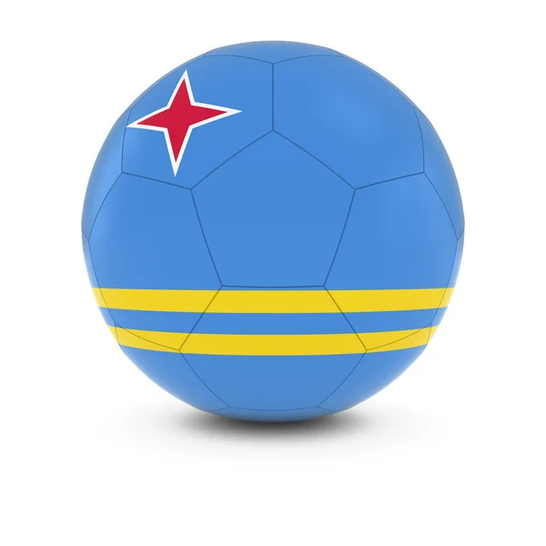 Aruba football - arubanische Fahne auf Fußball — Stockfoto