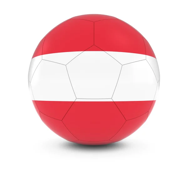 Áustria Futebol - Bandeira austríaca na bola de futebol — Fotografia de Stock
