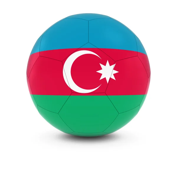 Azerbaigian Calcio - Bandiera azera sul pallone da calcio — Foto Stock