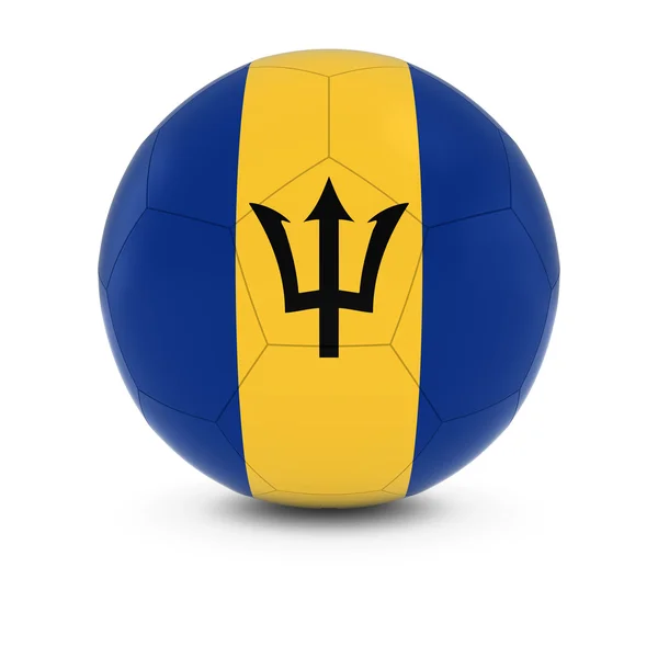 Barbados Football - Barbadian Flag on Soccer Ball — Stock Photo, Image