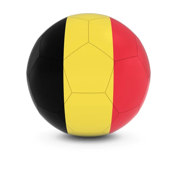 Belgio Calcio - Bandiera belga sul pallone da calcio — Foto Stock