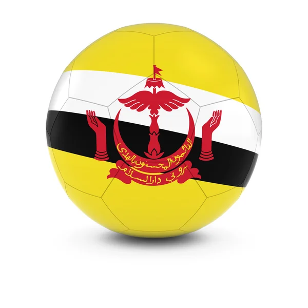 Brunei Futebol - Bandeira Bruneiana na bola de futebol — Fotografia de Stock