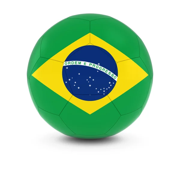 Brasil Futebol - Bandeira Brasileira na Bola de Futebol — Fotografia de Stock