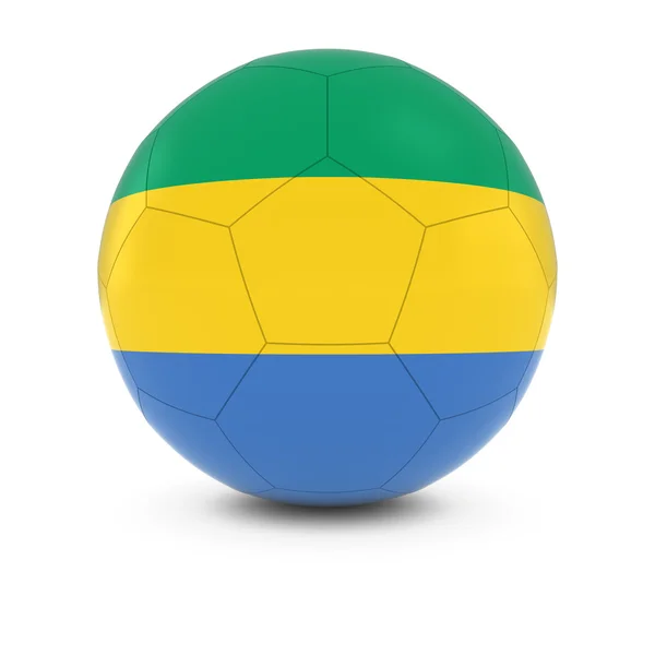 Gabão Futebol - Bandeira do Gabão na bola de futebol — Fotografia de Stock