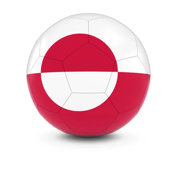Futebol da Gronelândia - Bandeira da Gronelândia na Bola de Futebol — Fotografia de Stock