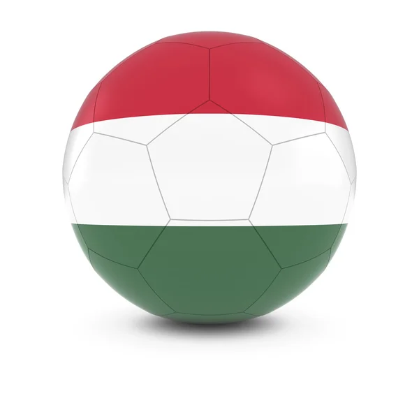 Polska piłka nożna - węgierskiej flagi na piłka nożna — Zdjęcie stockowe