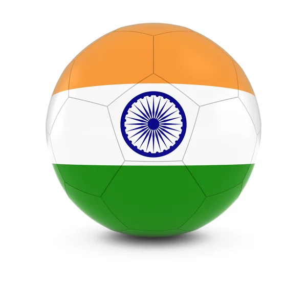 India Football - Bandiera indiana sul pallone da calcio — Foto Stock