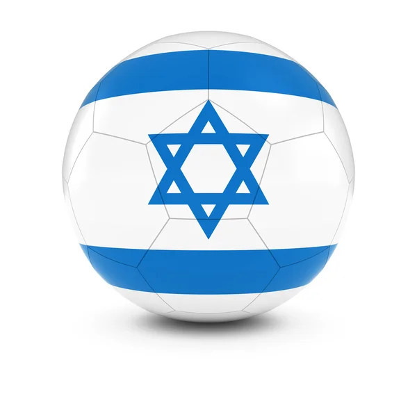 Israel Football - Israeli Flag on Soccer Ball — Stock Photo, Image