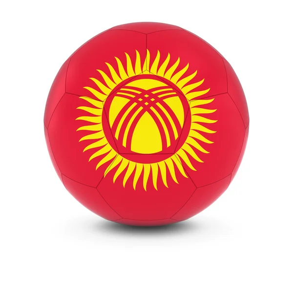 Kyrgyzstán fotbal - kyrgyzstánské vlajky na fotbalový míč — Stock fotografie