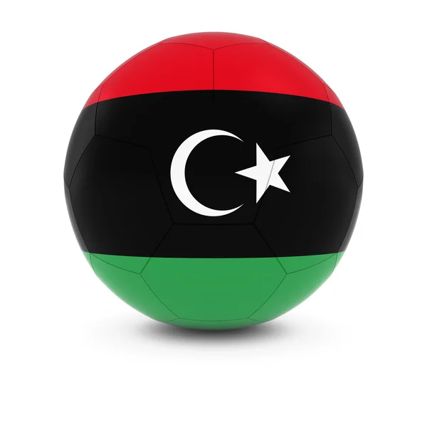 Libyscher Fußball - libysche Flagge auf Fußball — Stockfoto