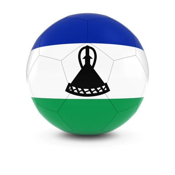 Lesoto Futebol - Basotho Bandeira na bola de futebol — Fotografia de Stock