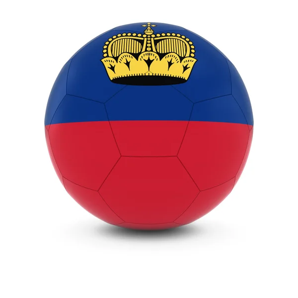 Lichtenštejnský fotbalový - Liechtensteinian vlajka na fotbalový míč — Stock fotografie