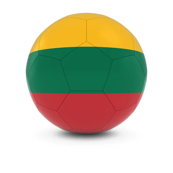 Lituania Calcio - Bandiera Lituana sul Pallone da Calcio — Foto Stock