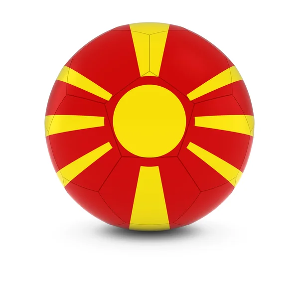 Mazedonien Fußball - mazedonische Flagge auf Fußball — Stockfoto
