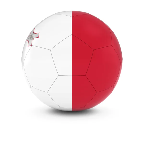 Malte Football - drapeau maltais sur le ballon de football — Photo