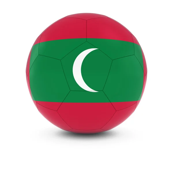 Мальдивский футбол - Мальдивский флаг на футбольном мяче — стоковое фото