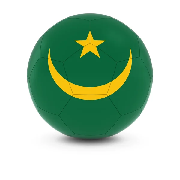 Mauritania Fútbol - Bandera de Mauritania en la pelota de fútbol —  Fotos de Stock