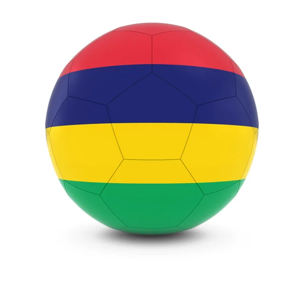 Maurício Futebol - Bandeira Maurícia em Bola de Futebol — Fotografia de Stock
