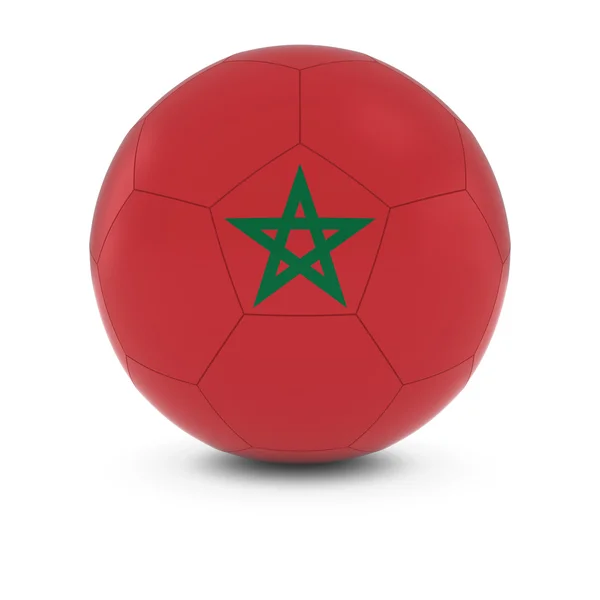 मोरक्को फुटबॉल फुटबॉल गेंद पर मोरक्को ध्वज — स्टॉक फ़ोटो, इमेज